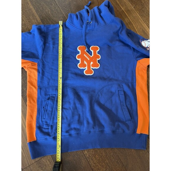 Vintage Majestic NY Mets Mens Size Med/Large Cooperstown Hoodie Mr Met Patch - Picture 6 of 7